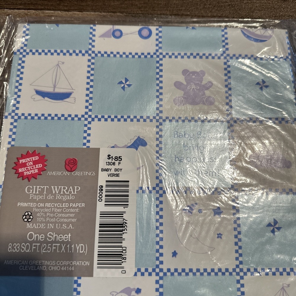Vintage American Greetings Gift Wrap Wrapping Paper Mom Baby Penguin Herbs‎ Lot - Picture 4 of 6